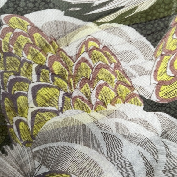 Kimono robe chiffon lightweight spring summer one size belted green brown yellow - Picture 3 of 4